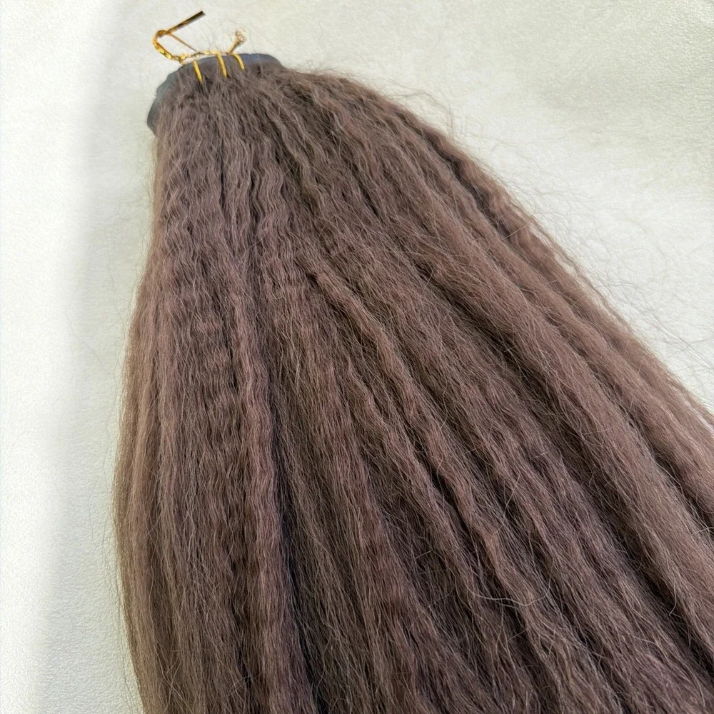 BELLAMI Silk Seam Textured Clip Ins NEW Dark Brown Ash Brown Ombre Blowout 24